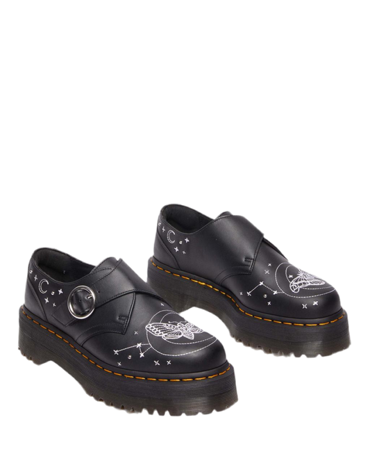 MONK CELESTIAL MOTH LEATHER PLATFORM SHOES